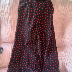 Floral Black and Red Women's Skirt